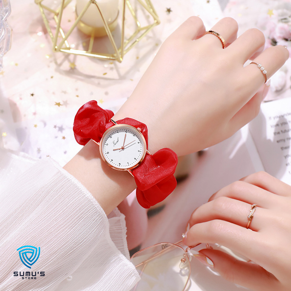Korean watches for girls Ins Girls Alloy Ribbon Streamer Watch Female Accessories ladies watch Scrunchies Watch For Girls & Women | Gift for Girls