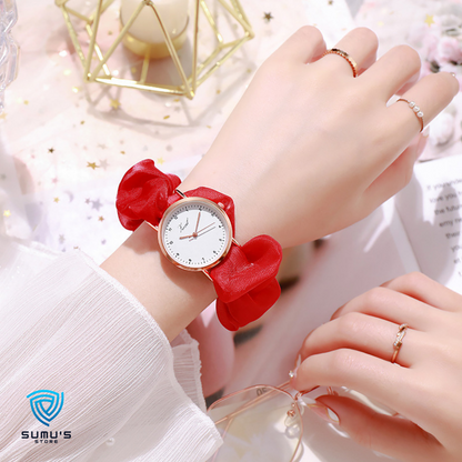Korean watches for girls Ins Girls Alloy Ribbon Streamer Watch Female Accessories ladies watch Scrunchies Watch For Girls & Women | Gift for Girls